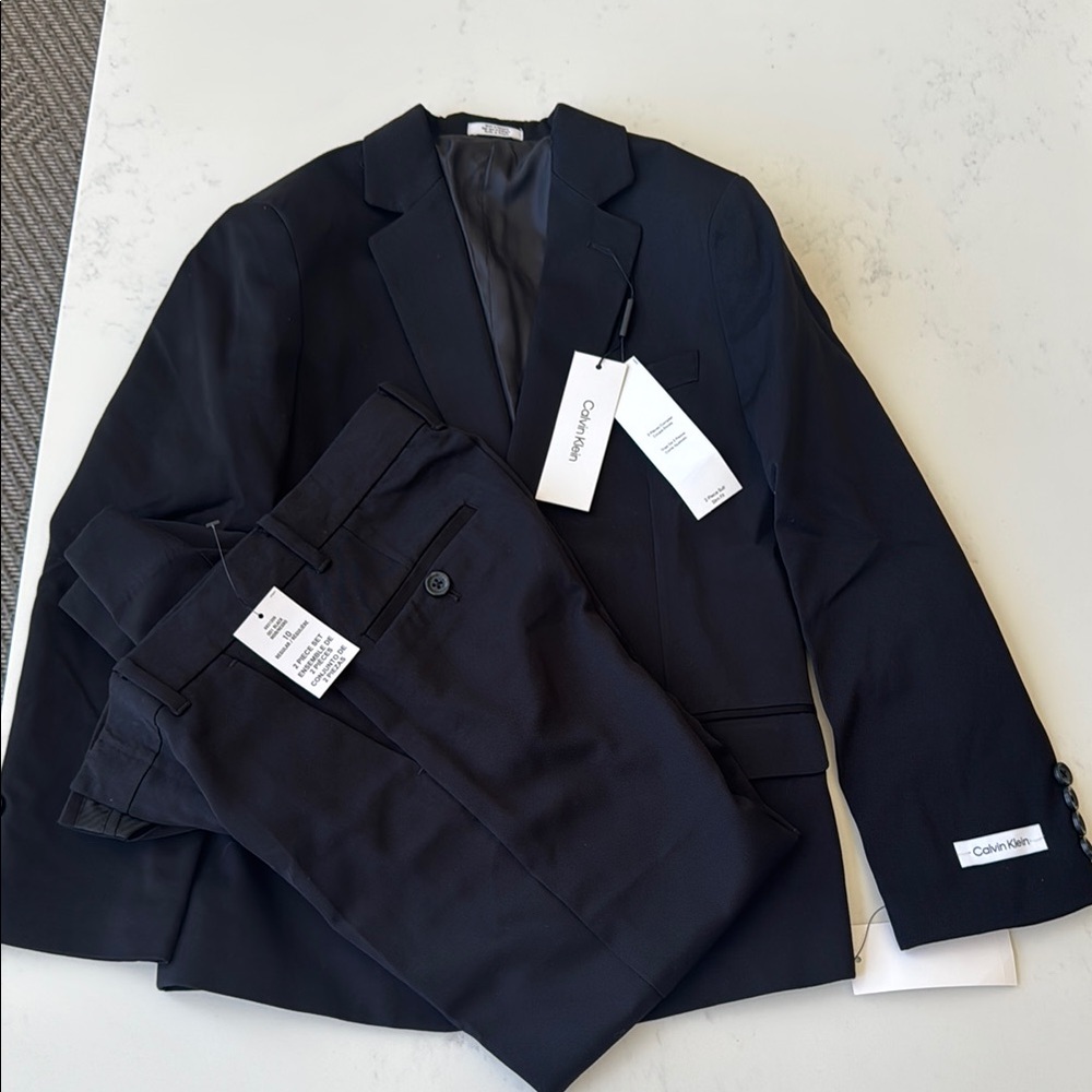 Calvin Klein youth Black Suit Timeless Elegance Formal Wear 10 years old